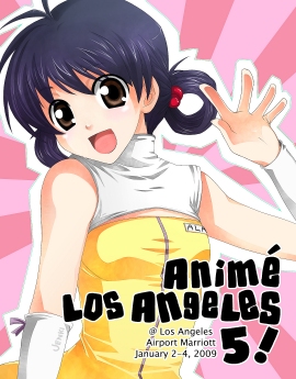 Anime Los Angeles 5 (2009) Pink postcard by Jennifer 'Jenki' Wynters